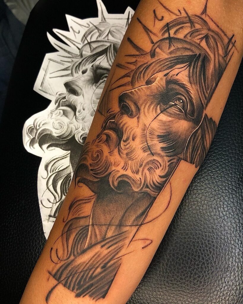 Abstract Divine Jesus Tattoo Tattoo Design