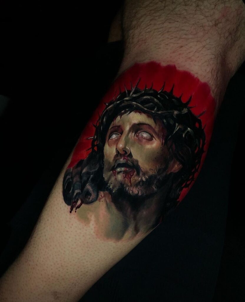 Agonizing Christ Realism Tattoo Tattoo Design