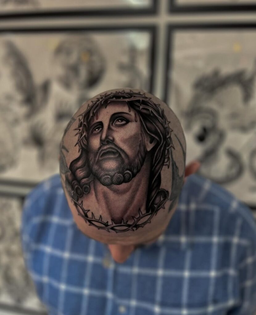 Crown of Thorns Head Tattoo Tattoo Design