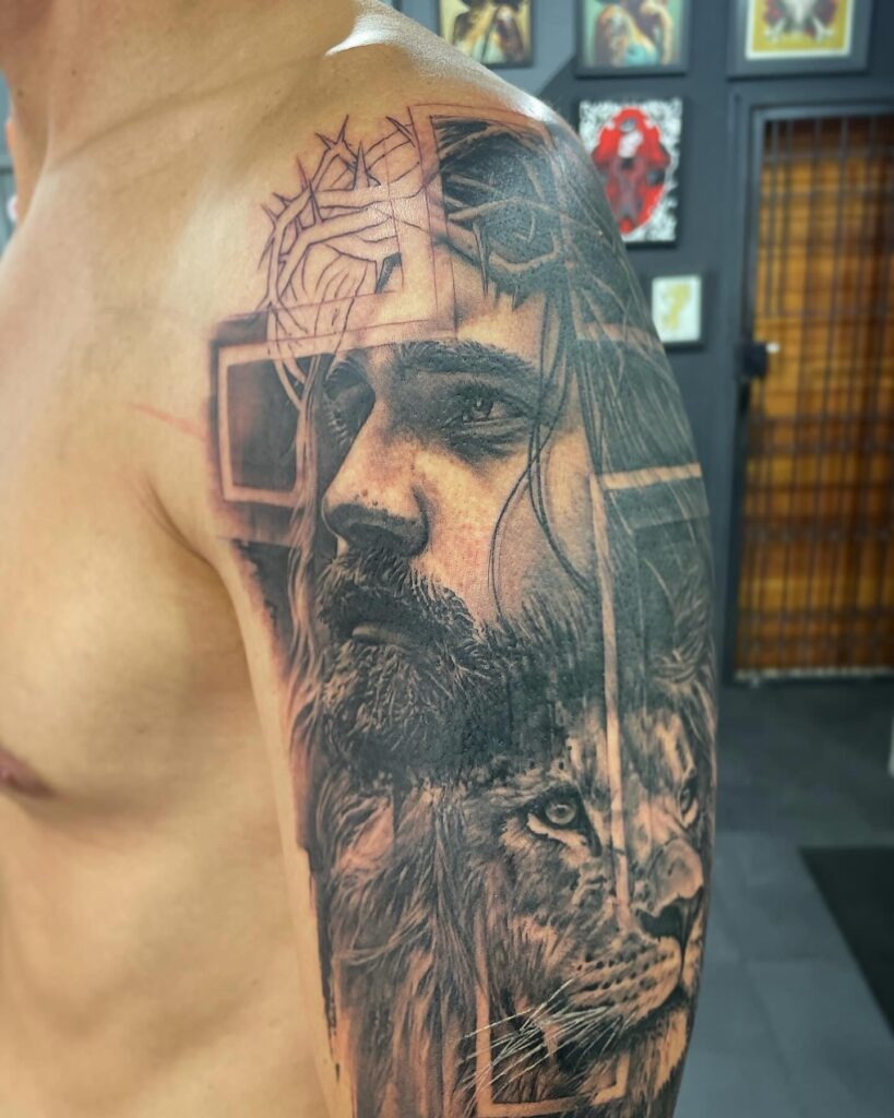 Jesus and the Lion of Judah Tattoo Tattoo Design