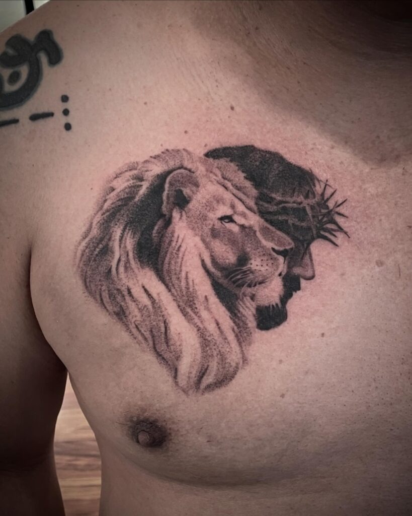 Lion of Judah and Christ Tattoo Tattoo Design