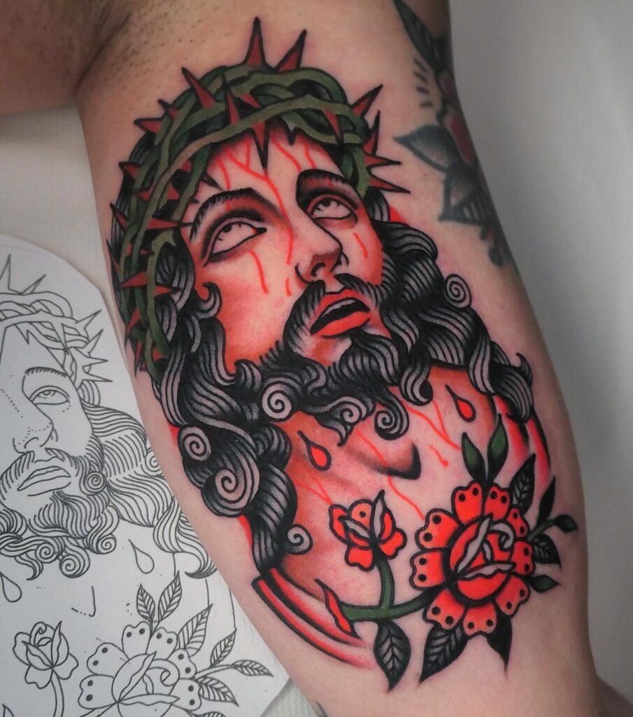 Suffering Jesus Savior Tattoo Tattoo Design