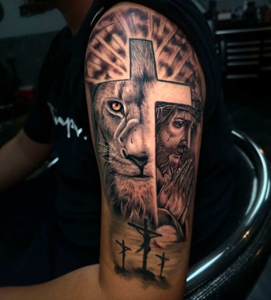 The Lion of Judah and Christ Tattoo Tattoo Design