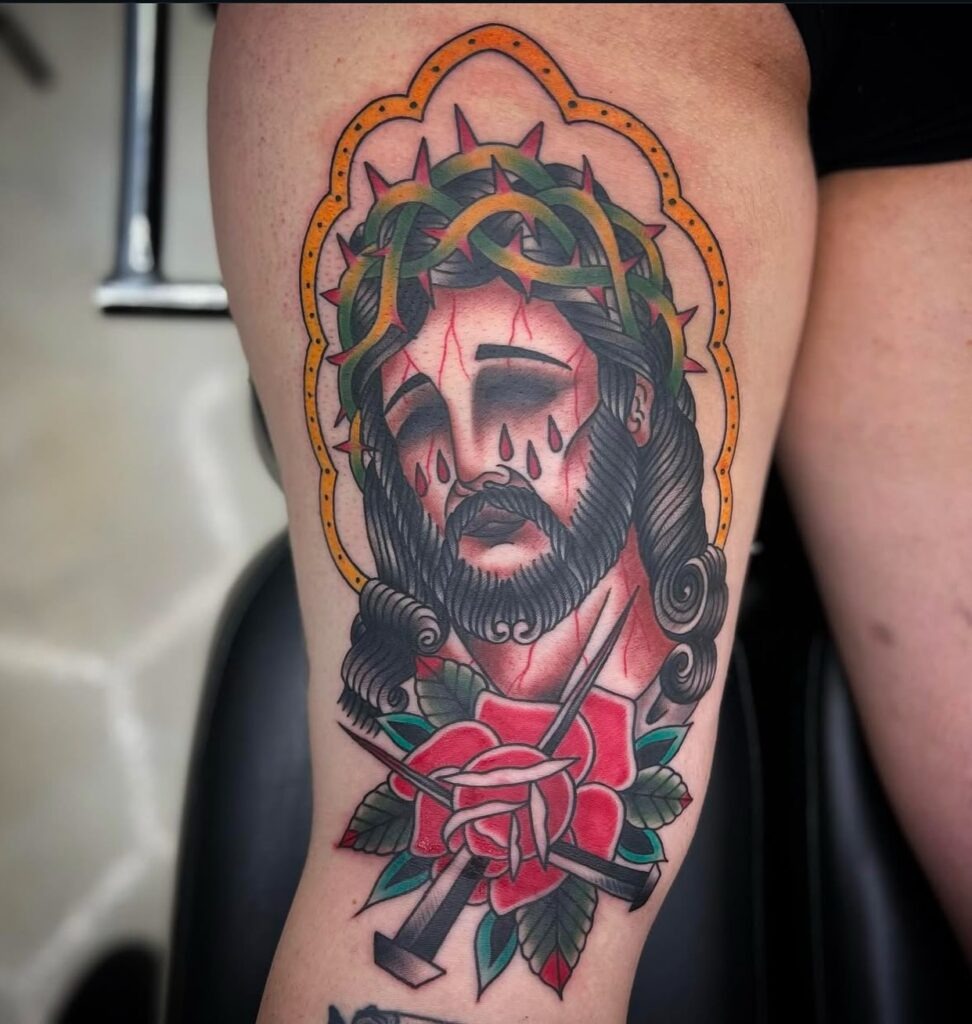 Traditional Sacred Jesus Tattoo Tattoo Design