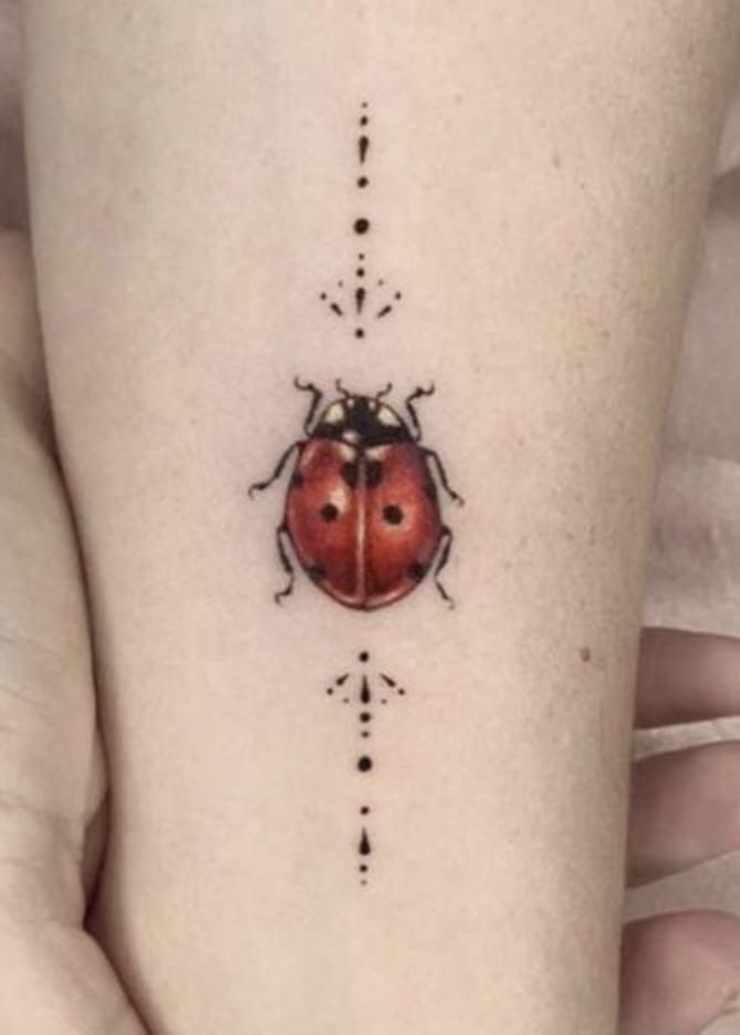 Ornamental Red Ladybug Tattoo Tattoo Design