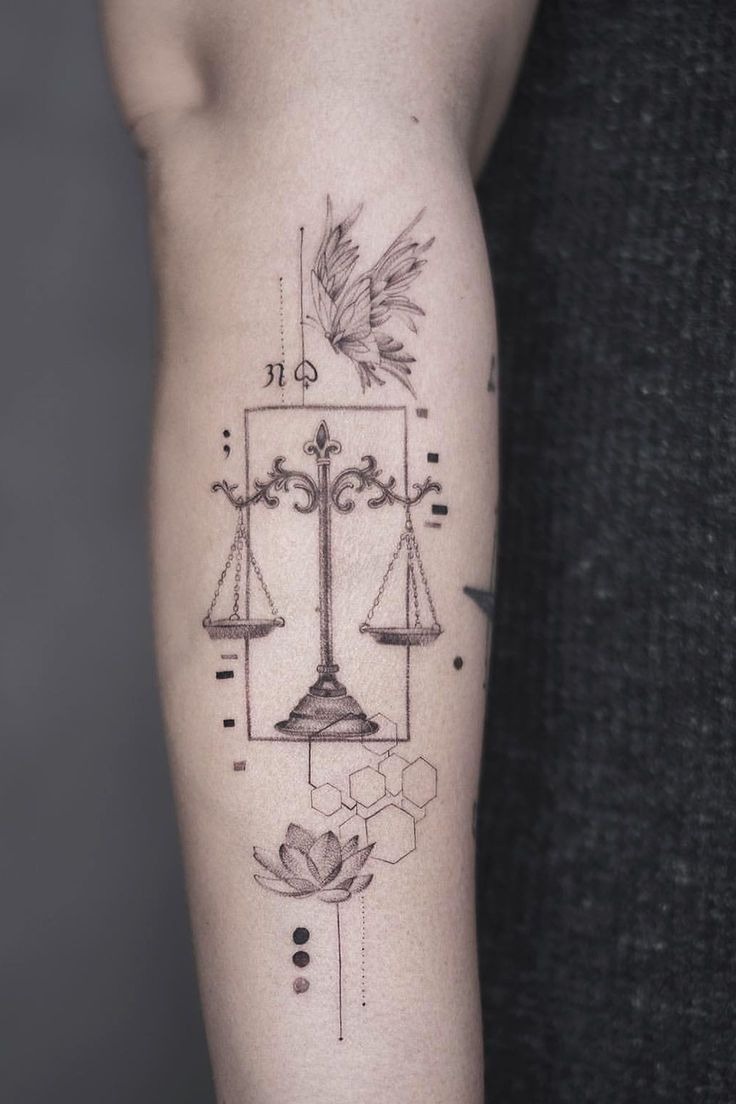 Baroque Chandelier Scales Tattoo Design