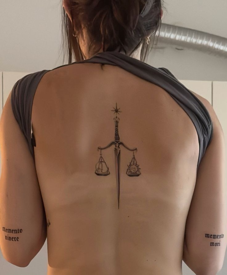 Birth-Year Libra Mark Tattoo Design