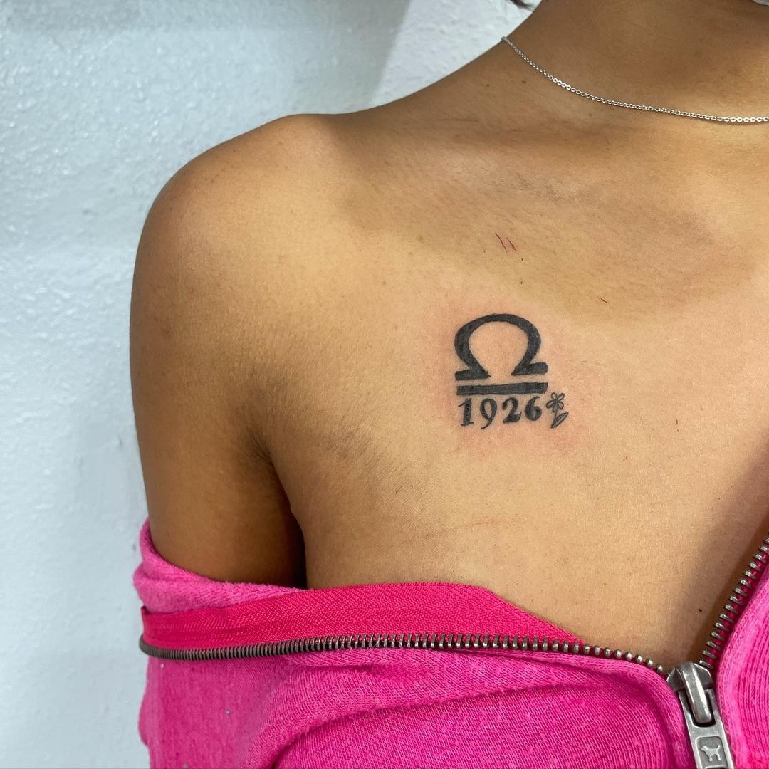 Botanical Libra Band Tattoo Design