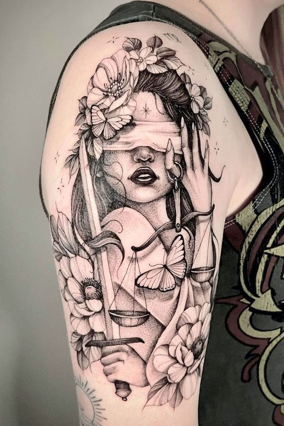 Brain & Heart Balance Tattoo Design