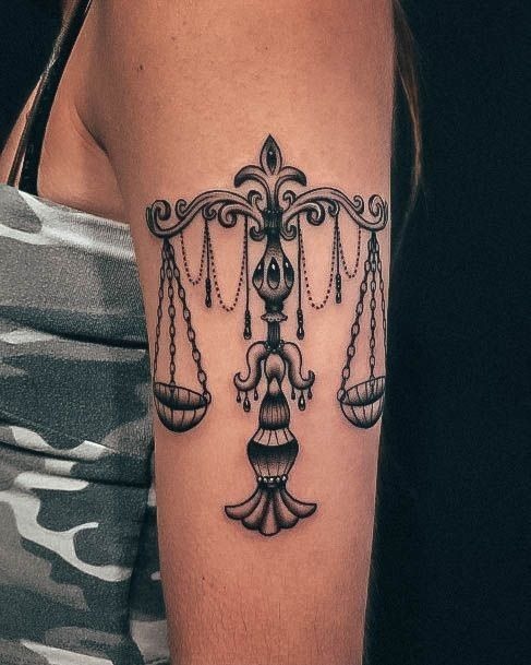 Divine Feminine Scales Wrist Emblem Tattoo Design