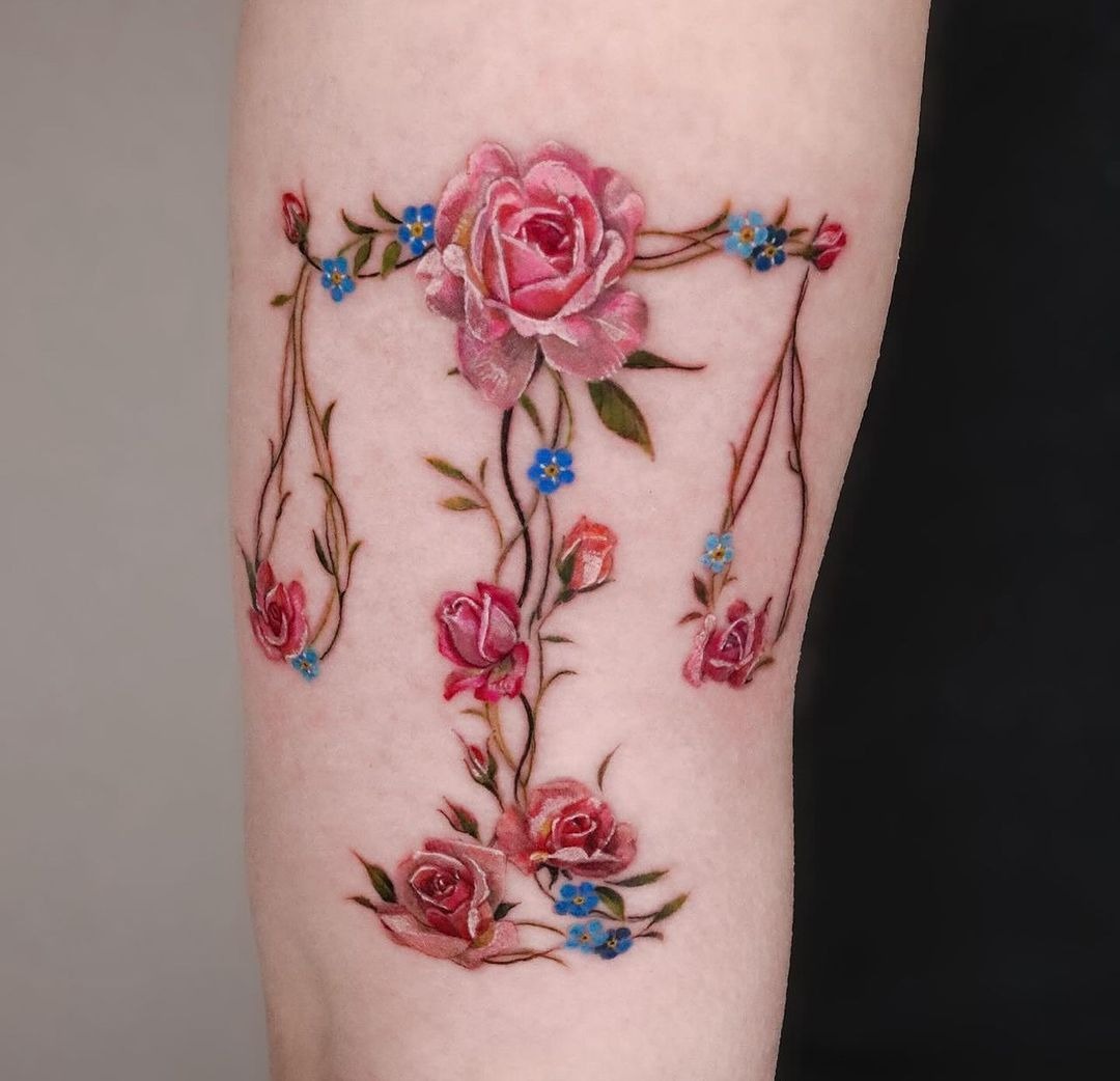 Moonlit Sword & Scales with Starlight Tattoo Design