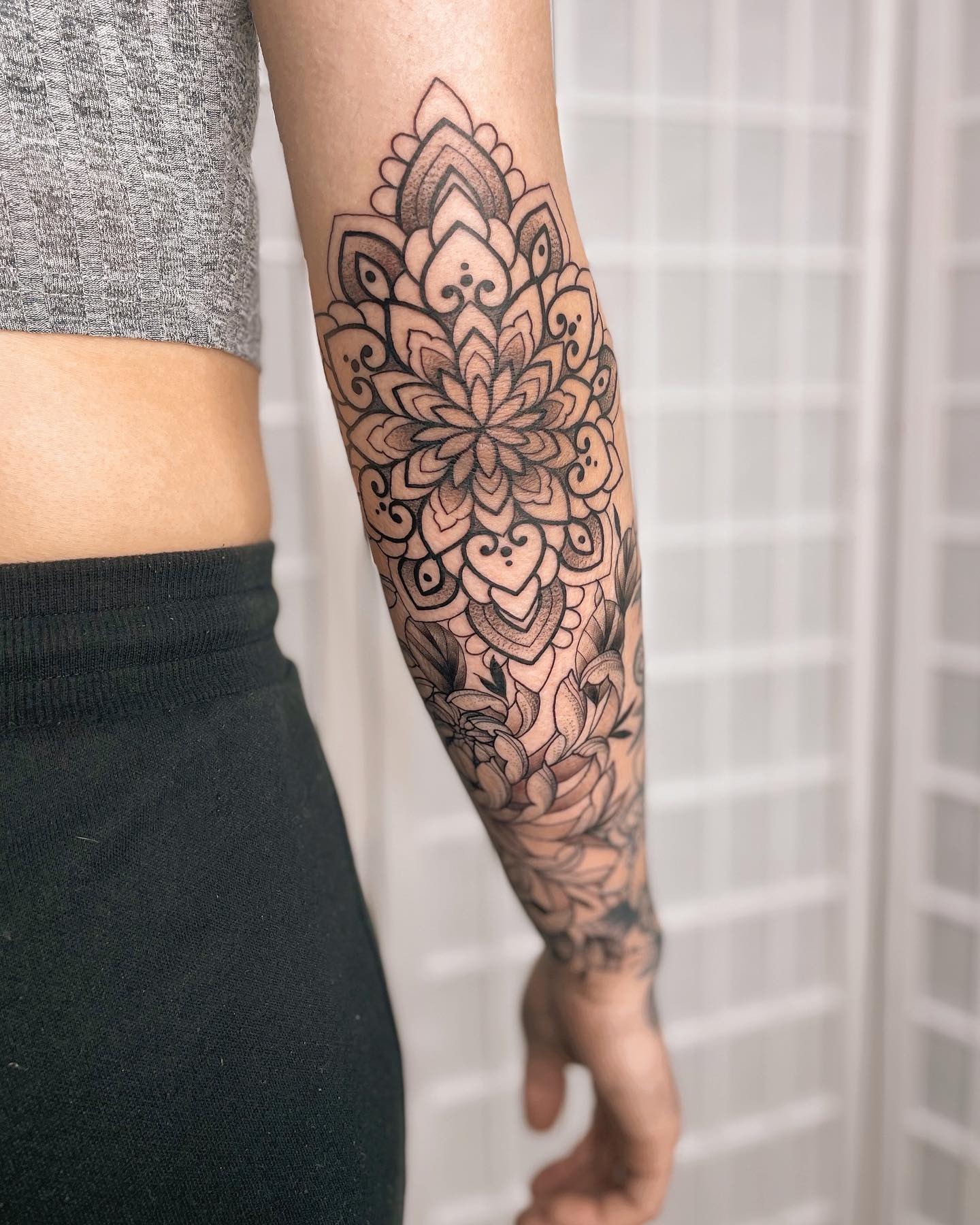 Floral Forearm Mandala Tattoo Tattoo Design