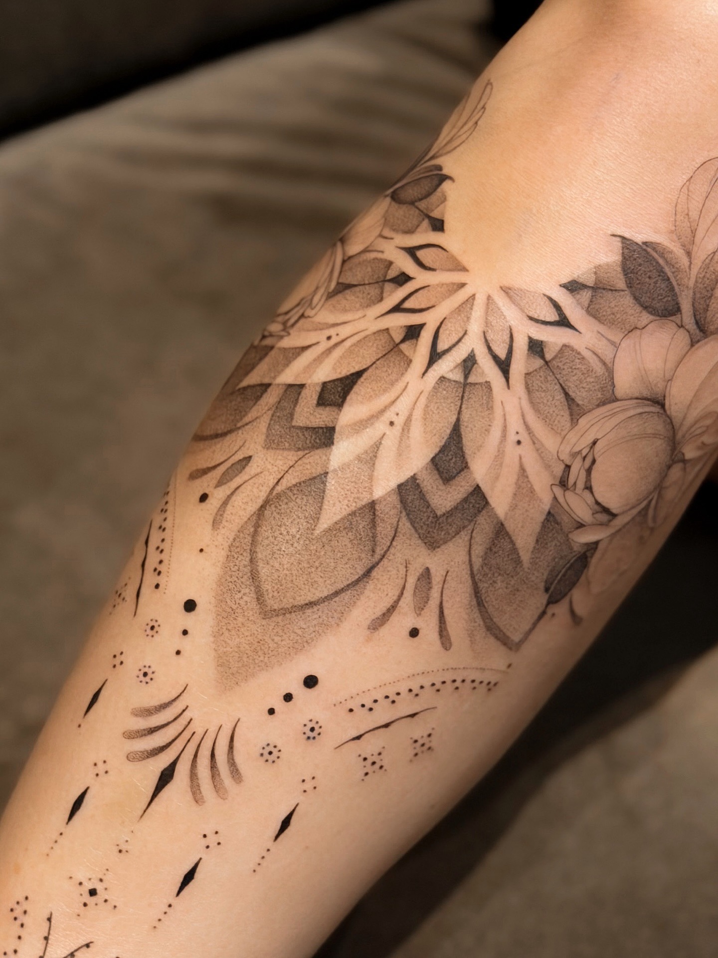 Floral Half Mandala Tattoo Tattoo Design