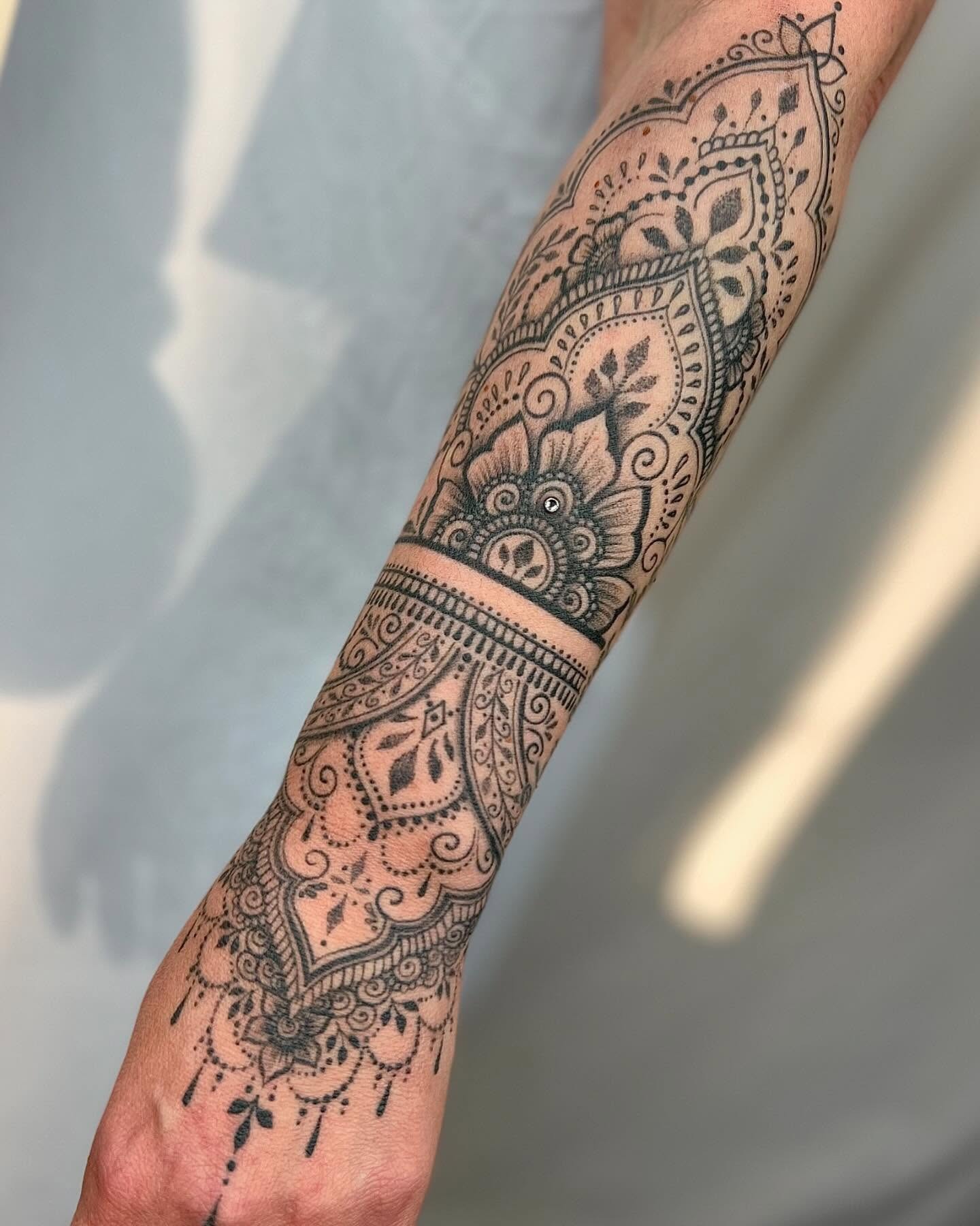 Floral Mandala Geometric Calf Tattoo Tattoo Design