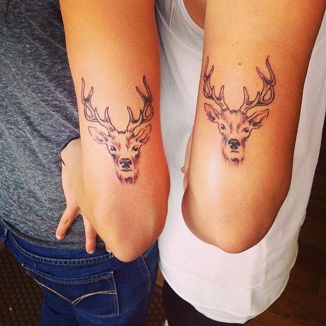 A pair of Abstract Four Lines Tattoos on the Wrists of two Friends Tattoo Design