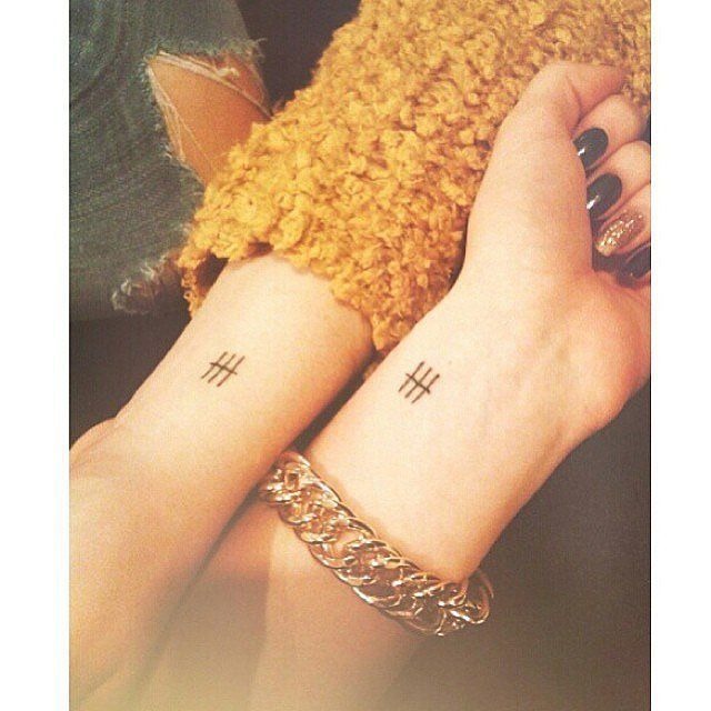 Cool glass of Wine Matching Tattoos on the Forearms Tattoo Design