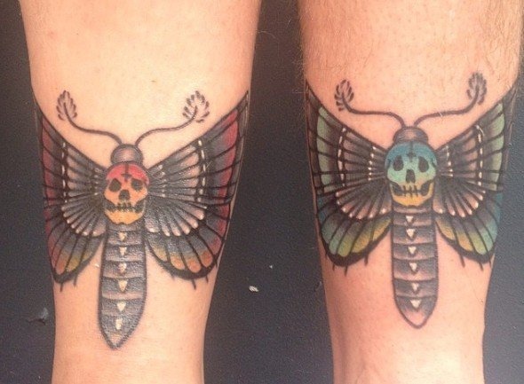 Cool matching triangle tattoo on the foot Tattoo Design
