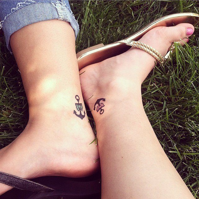 Origami Swan Matching Tattoos on the Legs Tattoo Design
