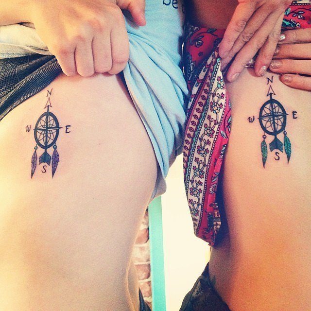 Palm tree Matching Tattoos on a couple's Forearms Tattoo Design
