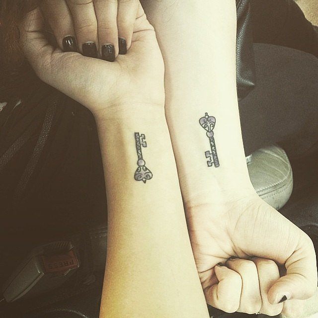 Salami Pizza matching Couple Tattoo Tattoo Design
