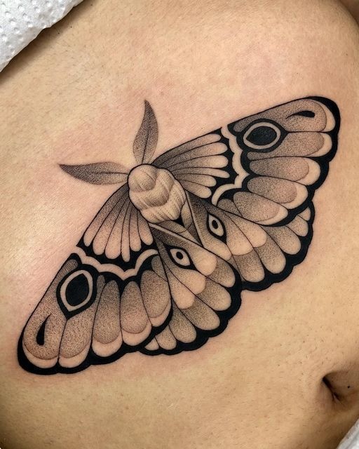 Dark Gothic Moth Tattoo Tattoo Design