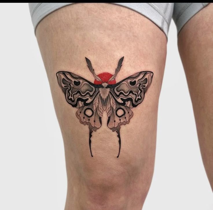 Japanese-Inspired Moth Tattoo Tattoo Design