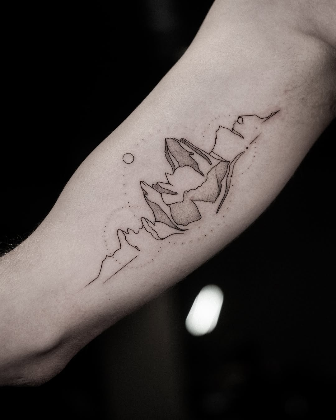 Sleek minimalist mountain tattoo design inspiration Tattoo Design