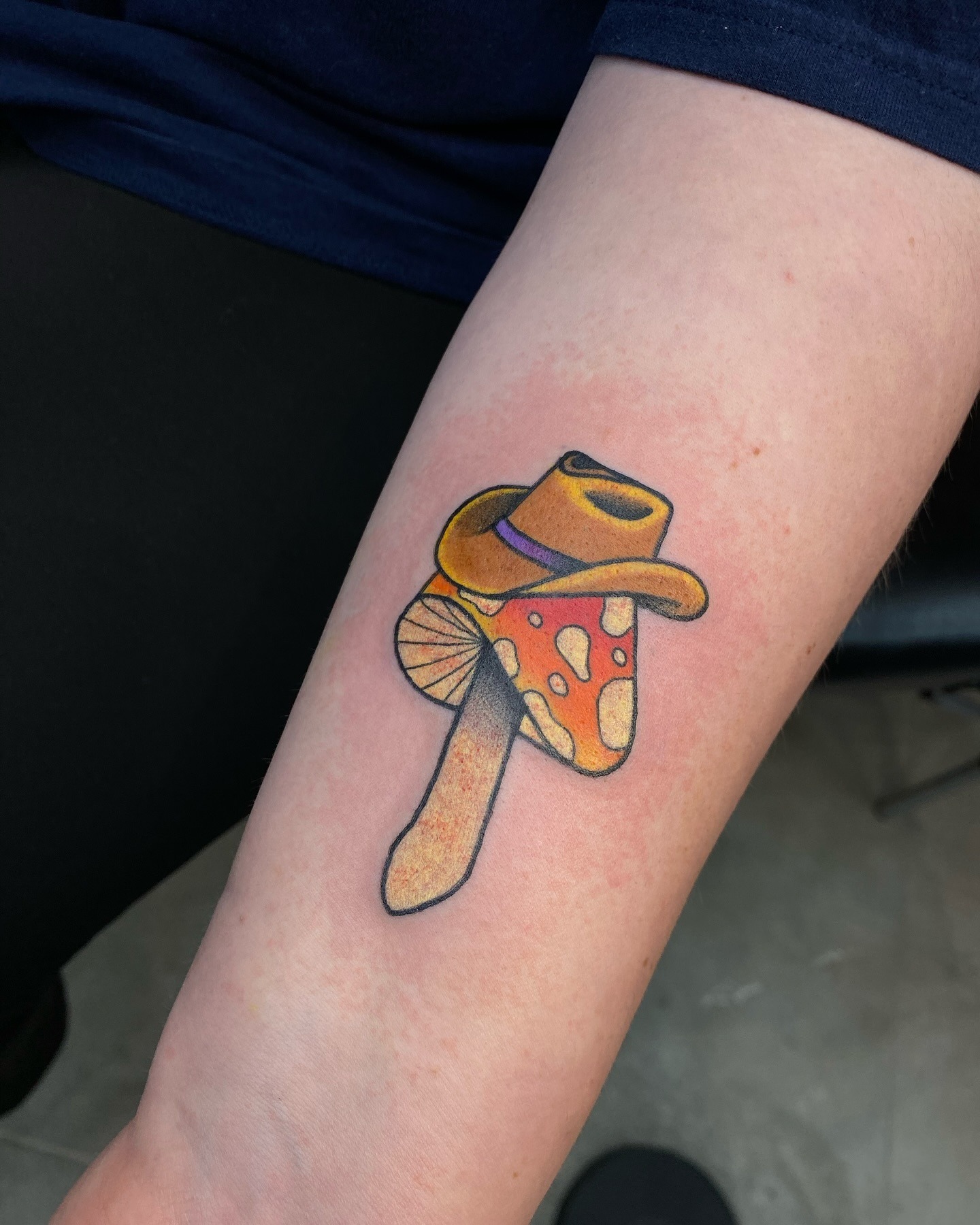 Cowboy Mushroom Tattoo with Western Charm Tattoo Design