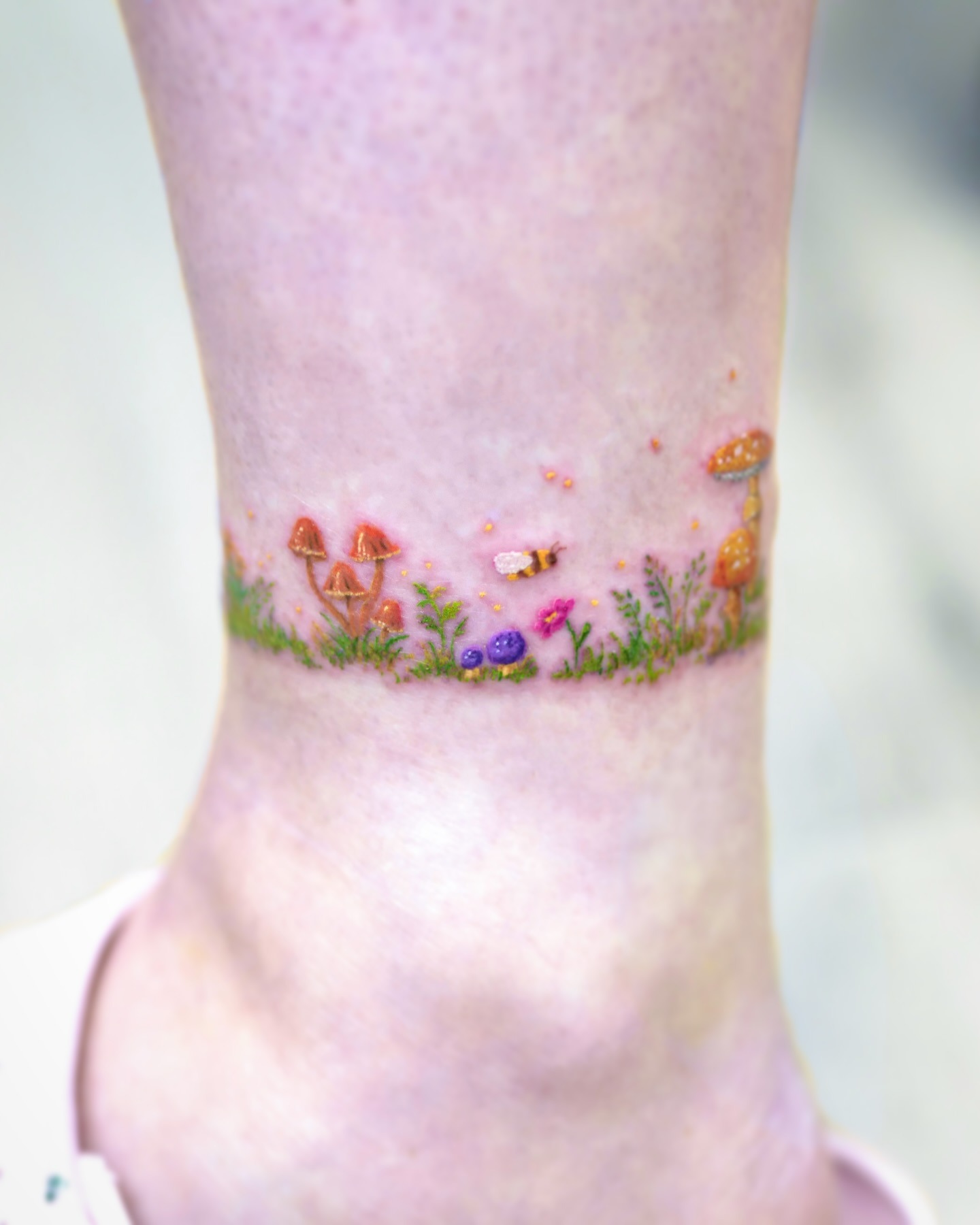 Whimsical Garden Band Mushroom Tattoo Tattoo Design
