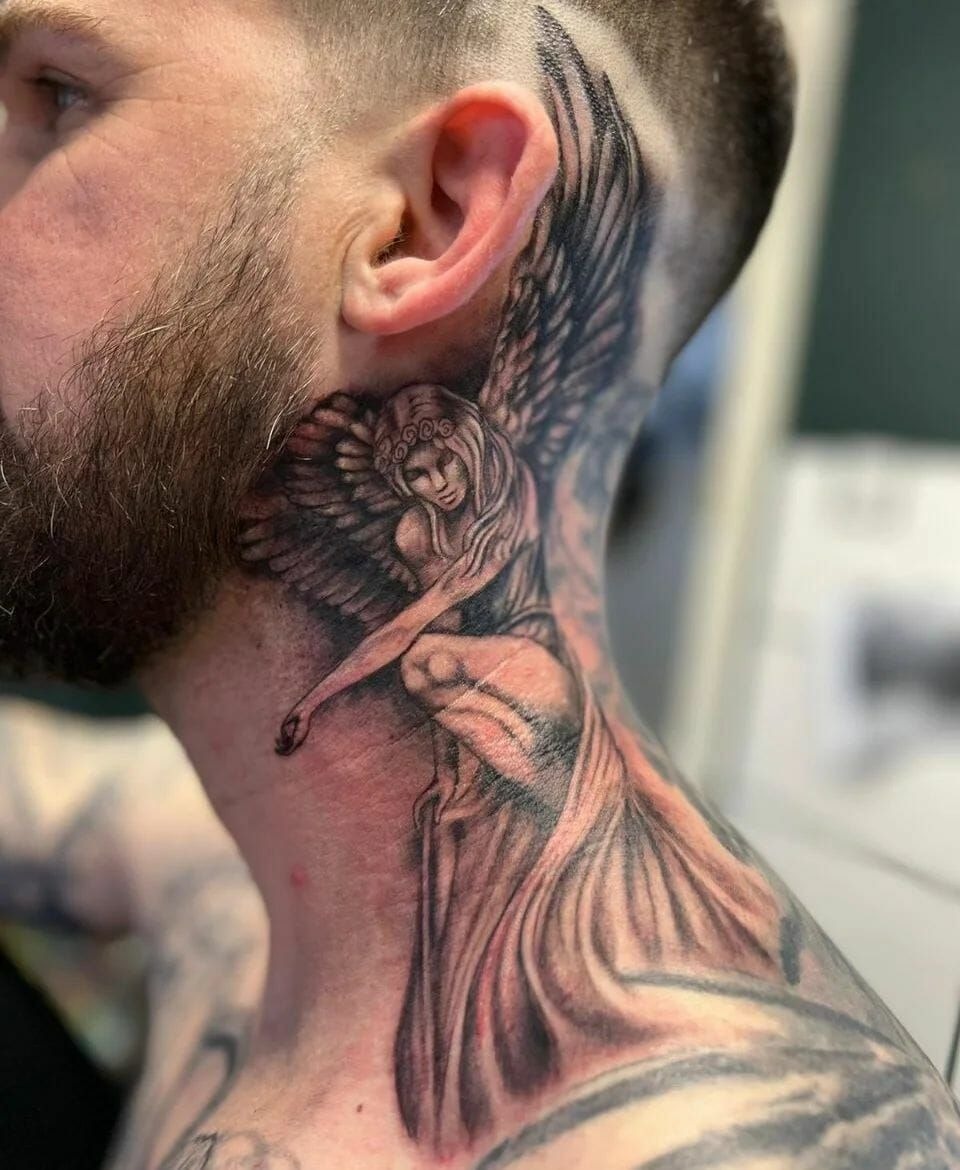 Angel Neck and Shoulder Tattoo Tattoo Design