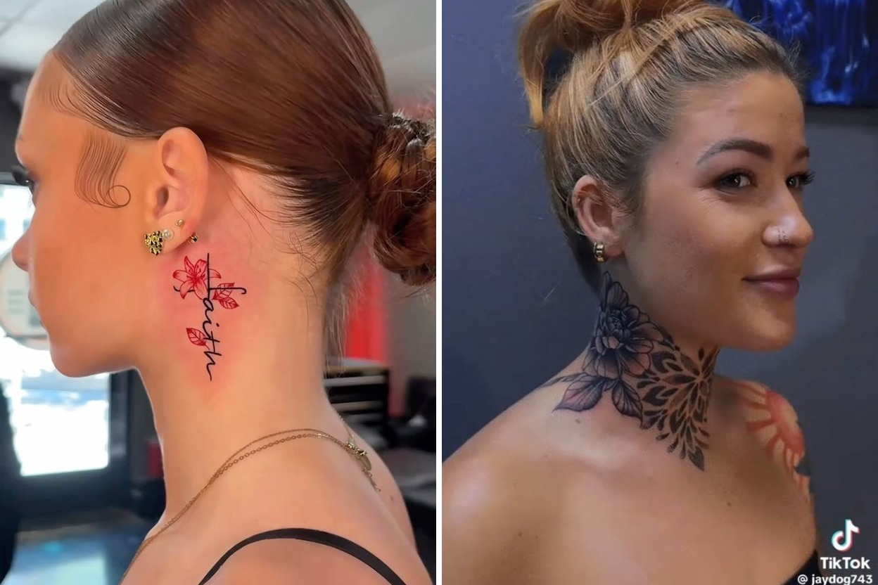 26+ Delicate Neck Tattoo Ideas For Stylish Confident Ink Inspiration Featured Lookbook Collage