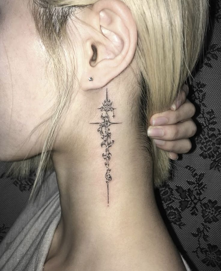 Fine Cybersigilism Side Neck Tattoo Tattoo Design