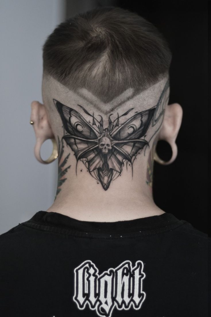 Moth Back-Neck Tattoo Tattoo Design