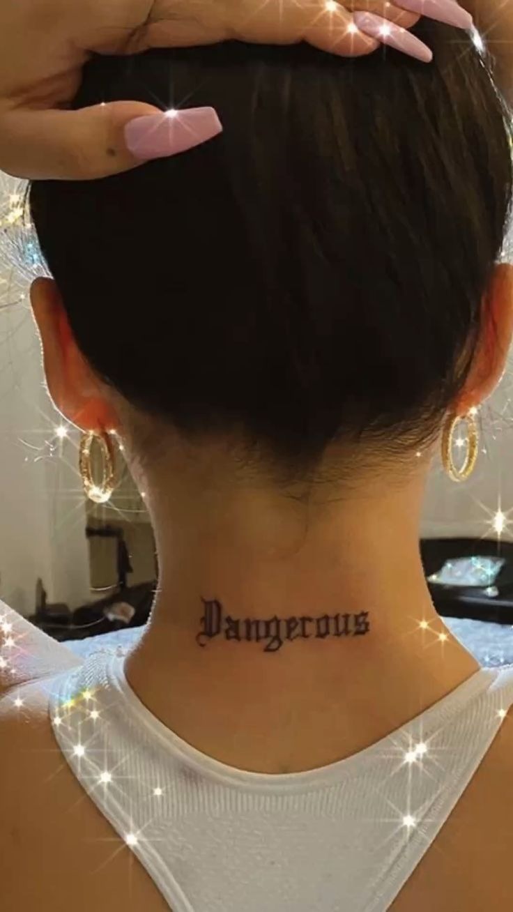 Nape Gothic Word Tattoo Tattoo Design