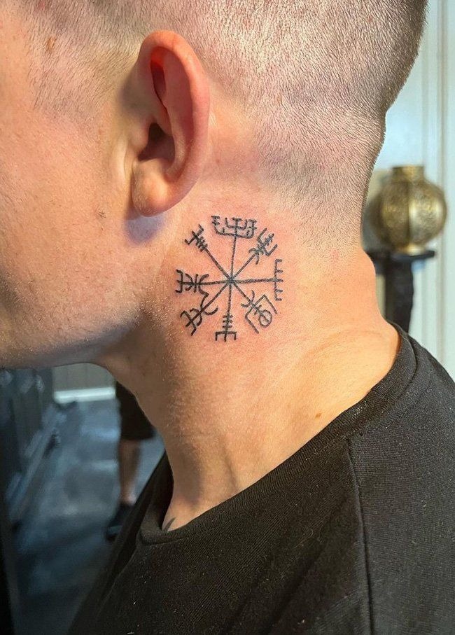Small Symbol Side Neck Tattoo Tattoo Design