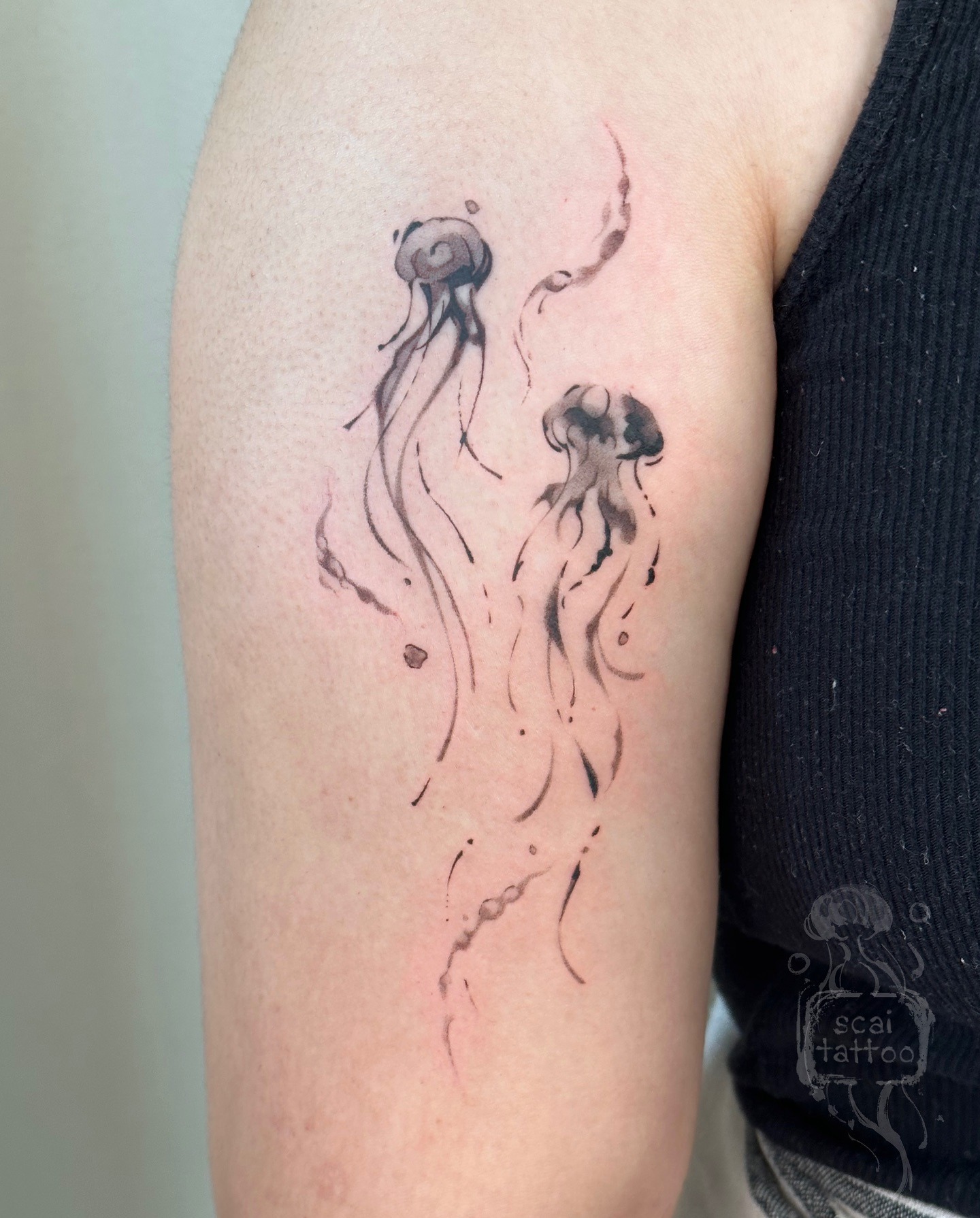 Minimalist Jellyfish Ocean Tattoo Tattoo Design