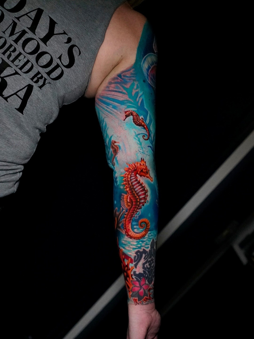 Seahorse Ocean Sleeve Tattoo Tattoo Design