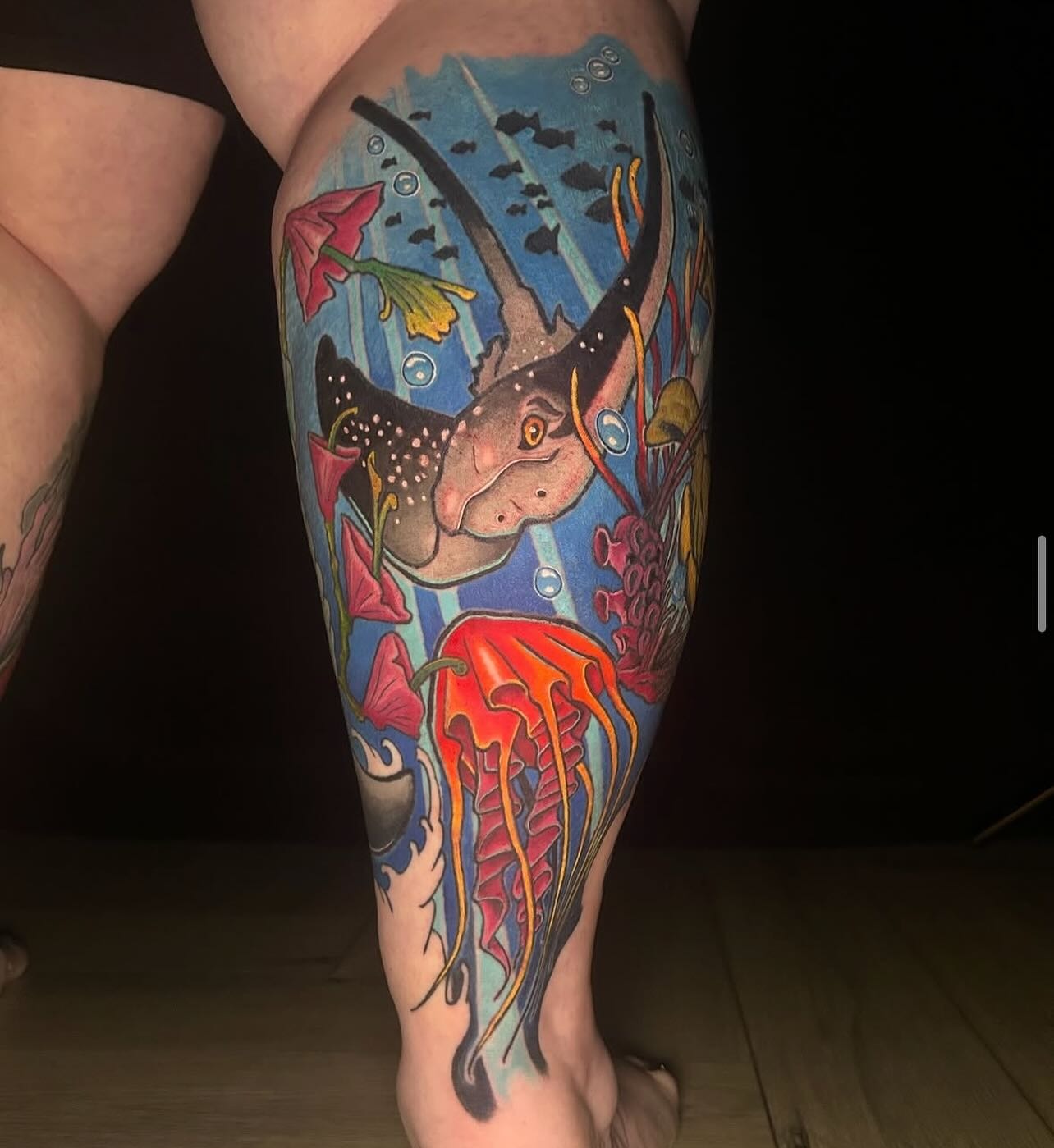Stingray and Jellyfish Ocean Tattoo Tattoo Design