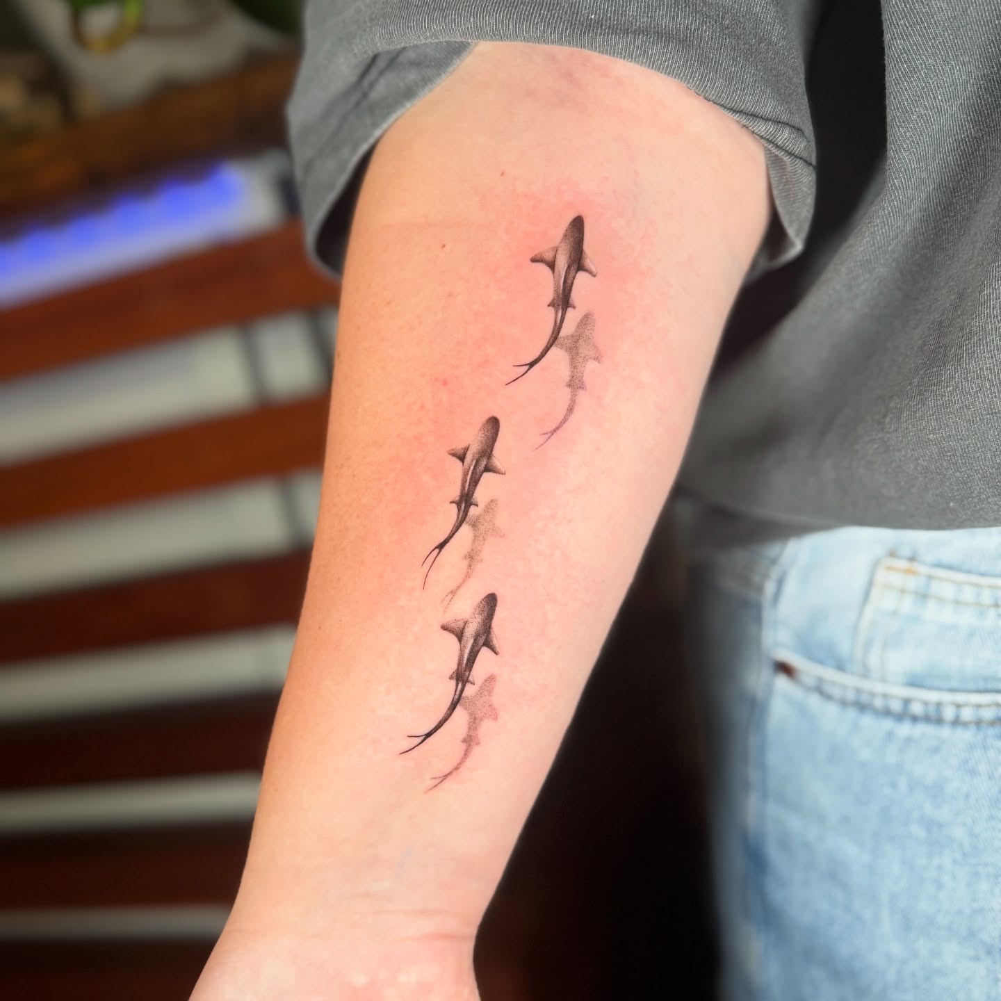 Swimming Sharks Tattoo Tattoo Design