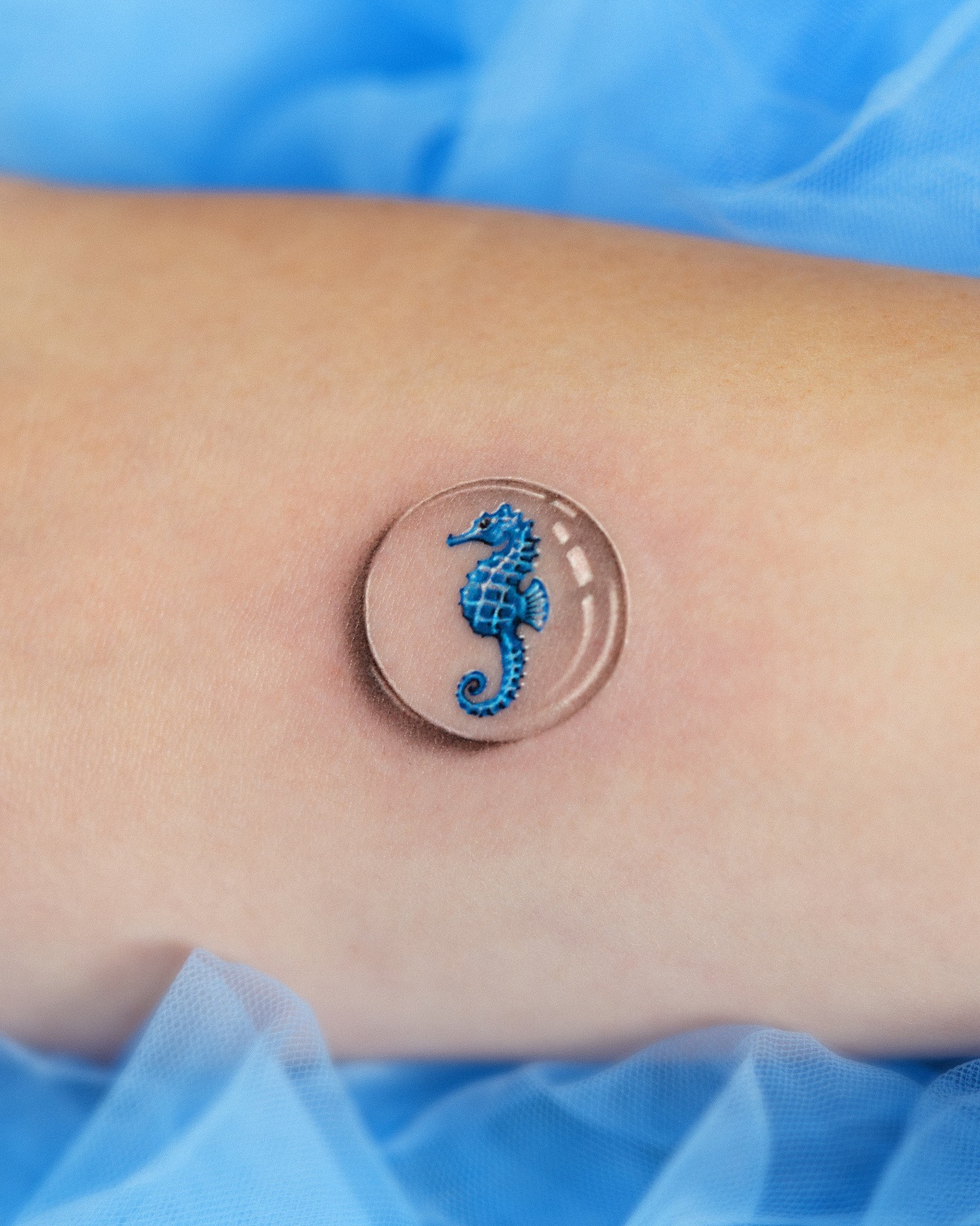 Tiny Blue Seahorse Ocean Tattoo Tattoo Design