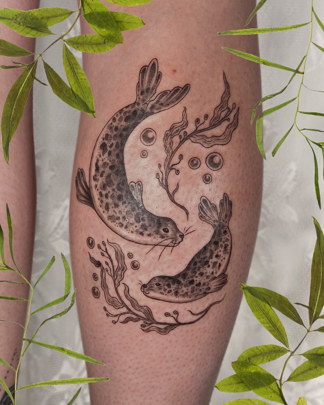 Two Seals Ocean Tattoo Tattoo Design