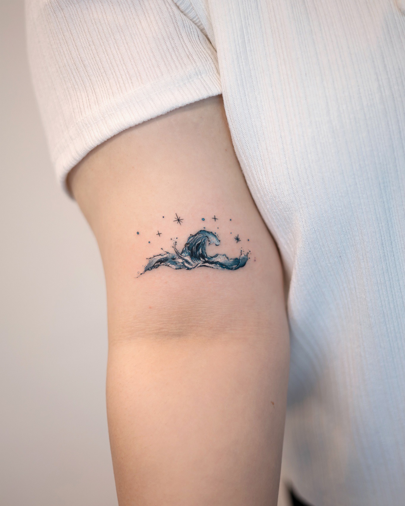 Wave and Stars Tattoo Tattoo Design
