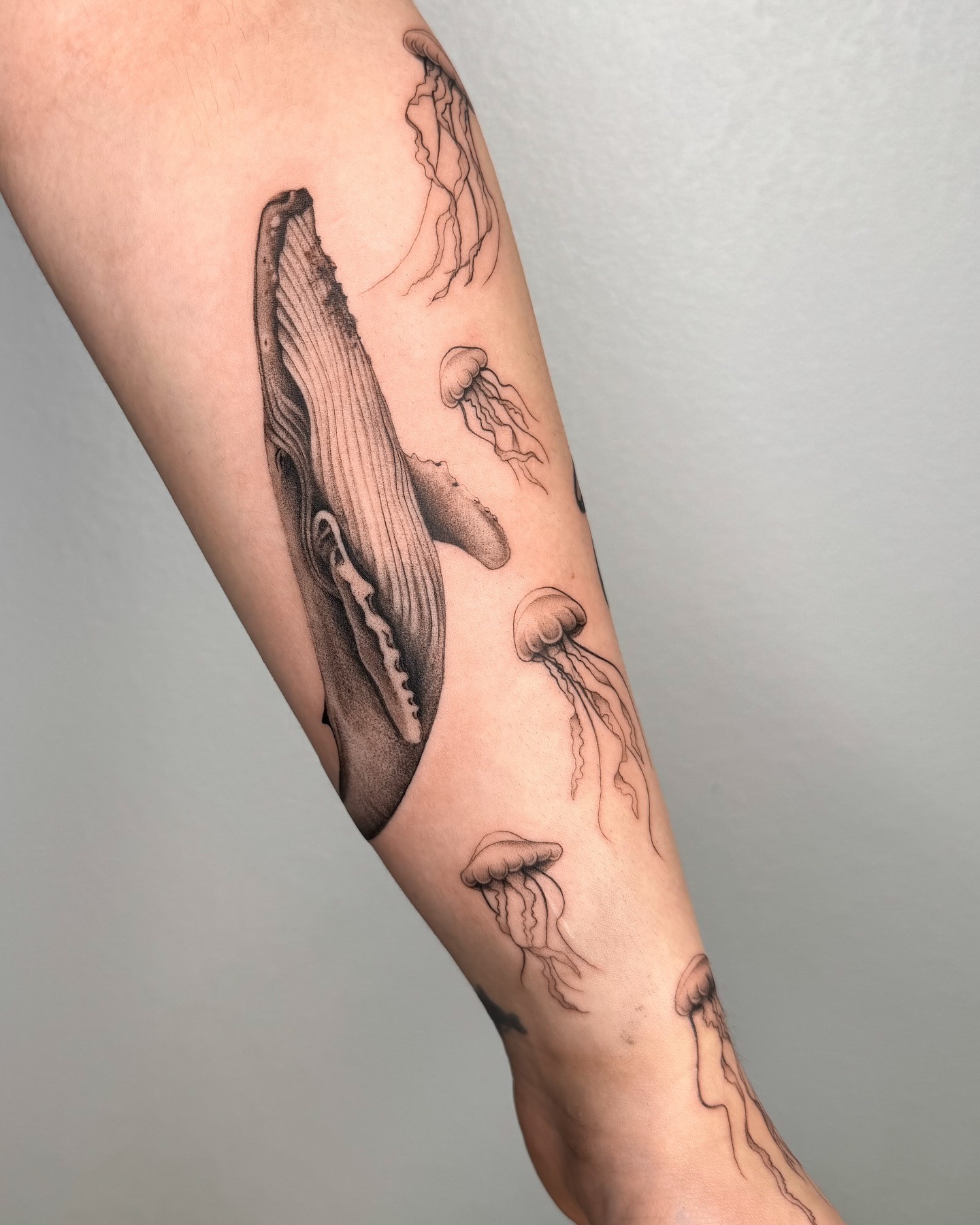 Whale and Jellyfish Tattoo Tattoo Design