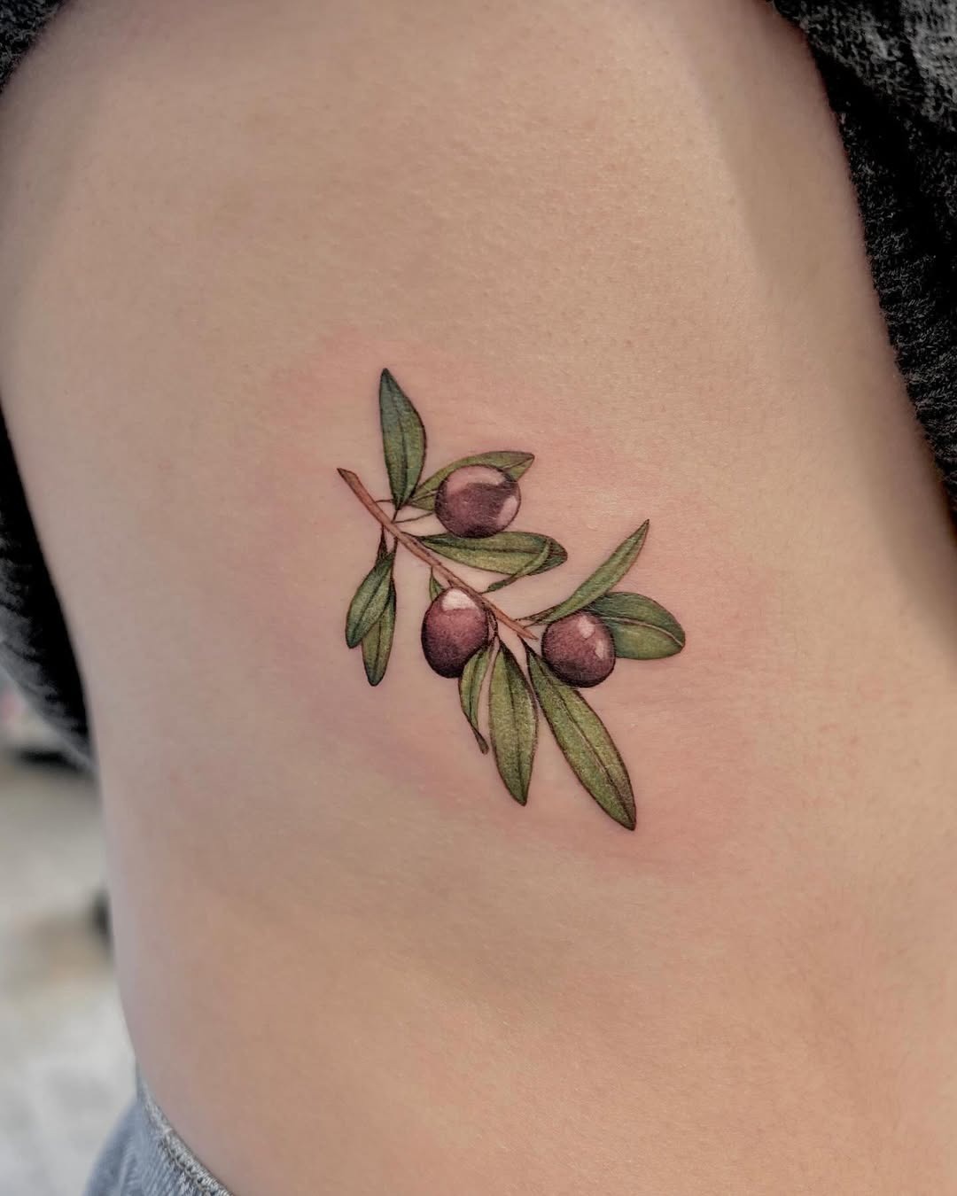 Beautifully detailed olive branch tattoo design Tattoo Design