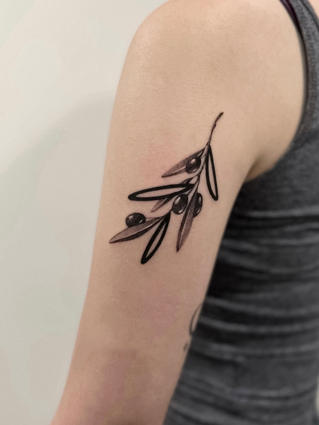 Elegant olive branch tattoo on graceful arm Tattoo Design