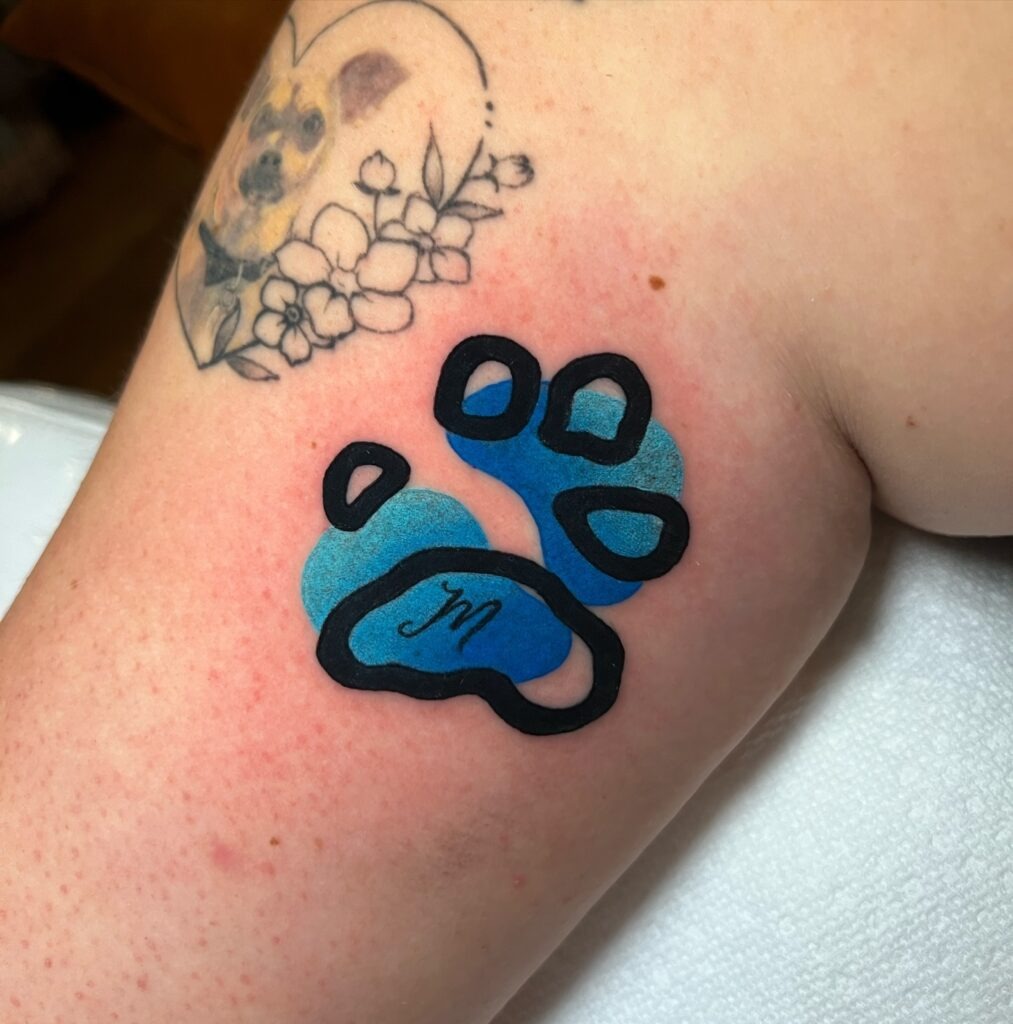 Bold Blue Paw Print Tattoo Tattoo Design