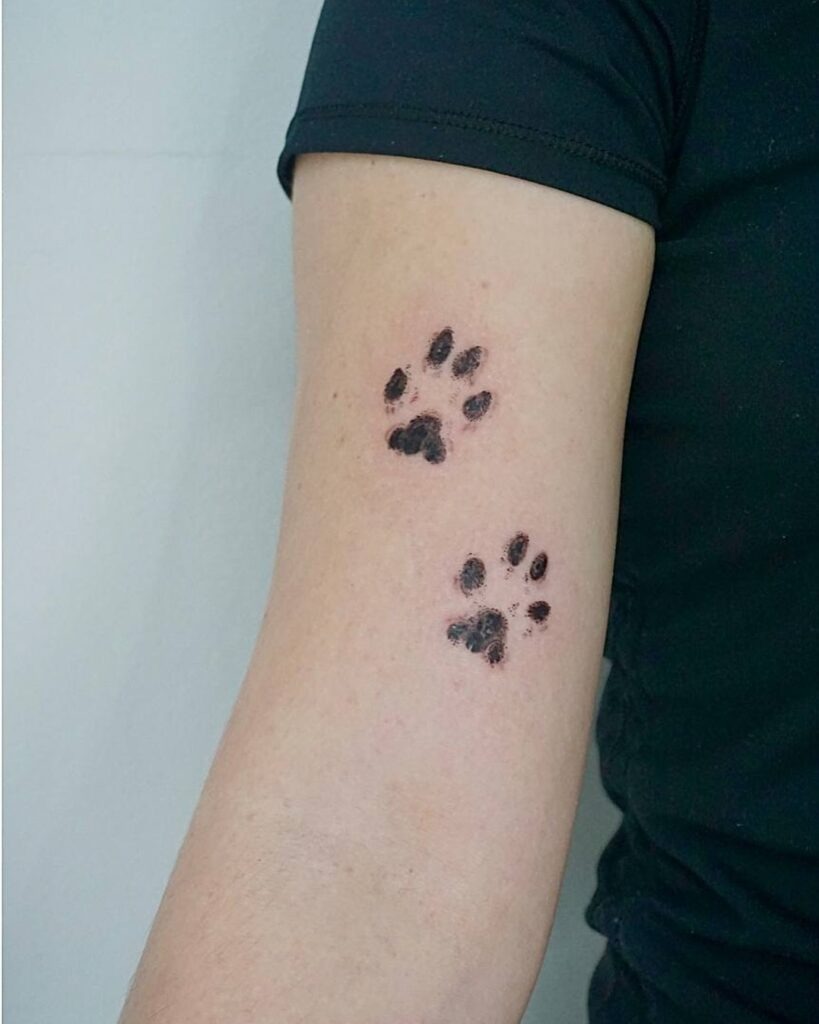 Minimalistic Dual Paw Prints Tattoo Tattoo Design