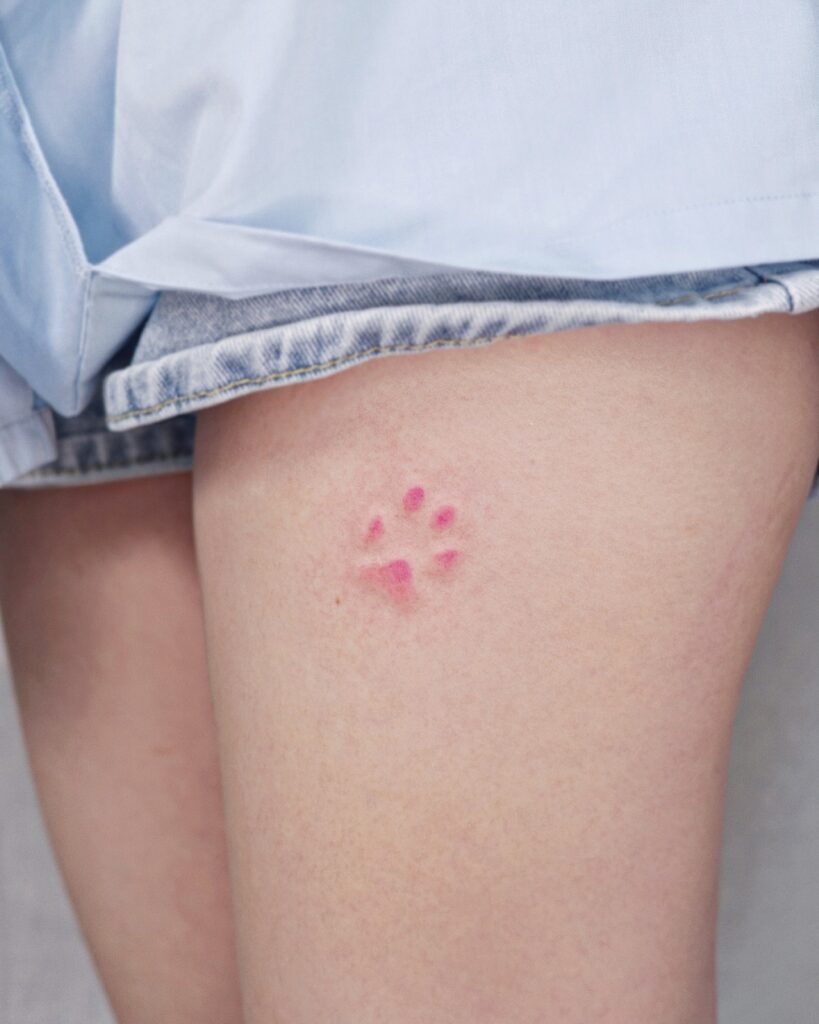 Minimalistic Pink Paw Print Tattoo Tattoo Design