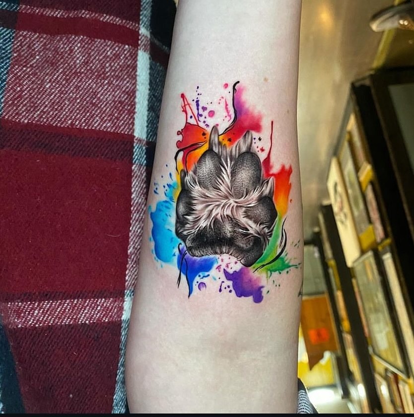 Rainbow Paw Print Tattoo Tattoo Design
