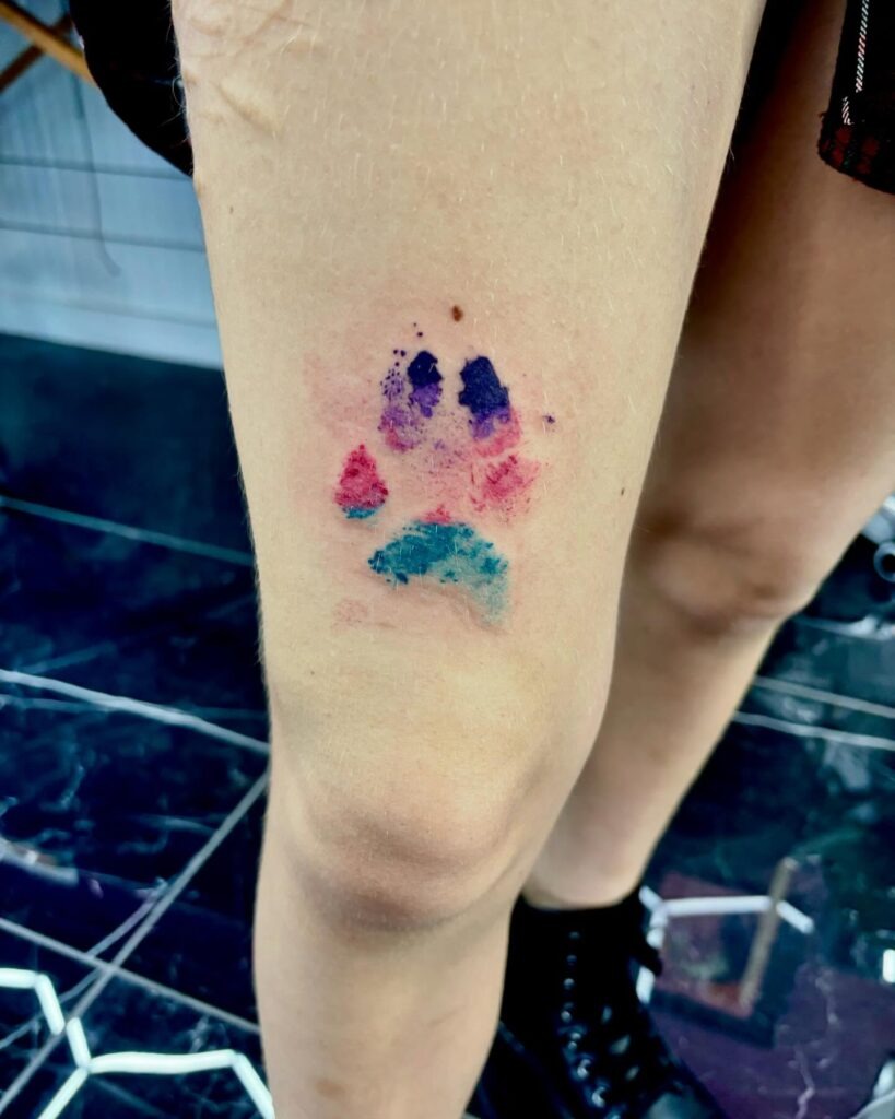 Watercolor Paw Print Tattoo Tattoo Design